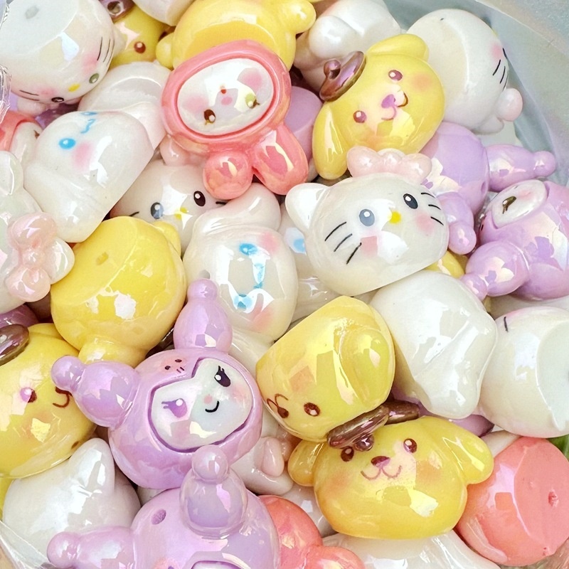 Cute Sanrio Cartoon Beads, Versatile DIY Accessories for Phone Chains & Keychains