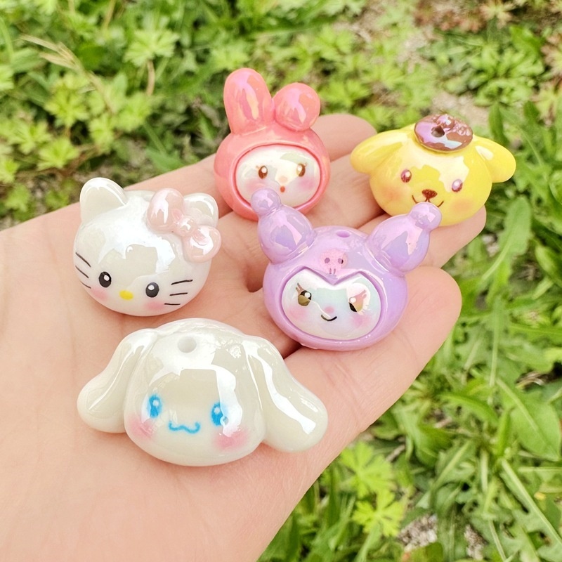 Cute Sanrio Cartoon Beads, Versatile DIY Accessories for Phone Chains & Keychains