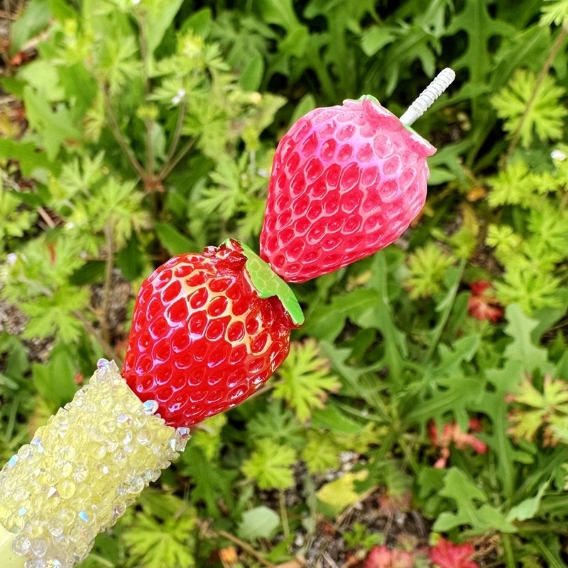 Cute Fruit Strawberry Loose Beads, Versatile Decor for Keychains, Phone Chains & Bead Pens
