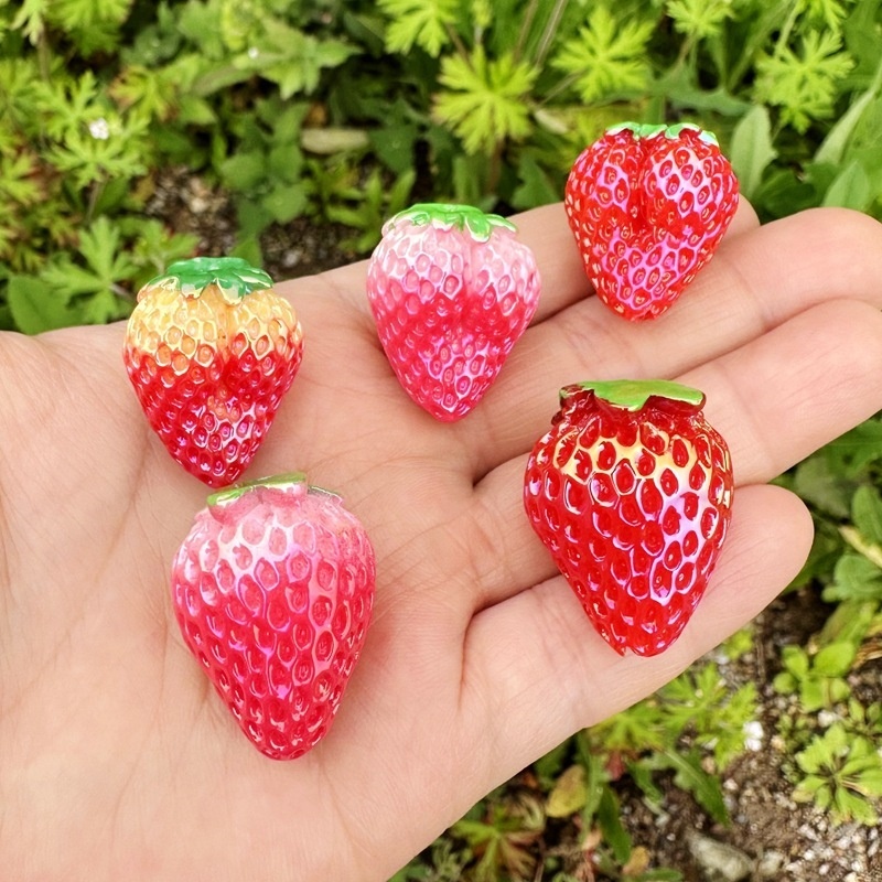 Cute Fruit Strawberry Loose Beads, Versatile Decor for Keychains, Phone Chains & Bead Pens