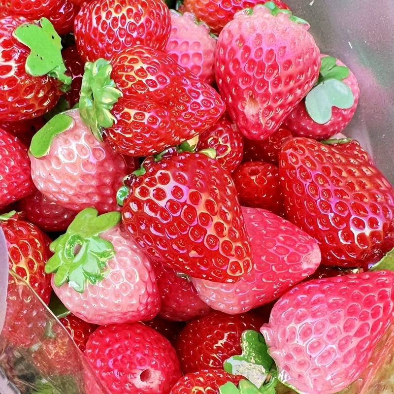 Cute Fruit Strawberry Loose Beads, Versatile Decor for Keychains, Phone Chains & Bead Pens