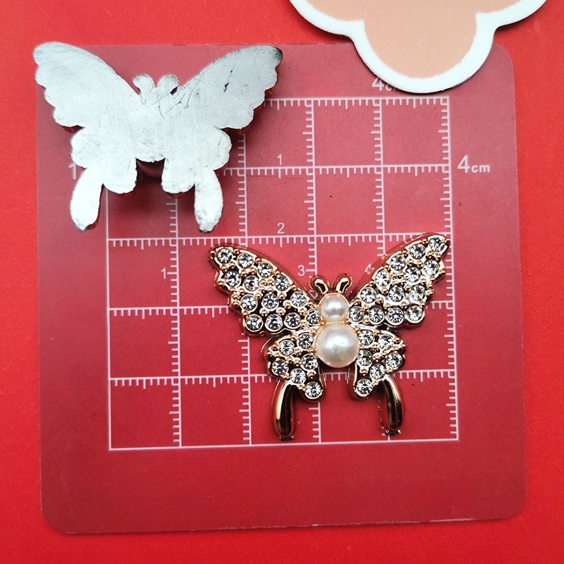 Cute Electroplated Butterfly Floral Square Fan Heart Charms DIY Supplies for Hair Clip Phone Case & Shoe Clips