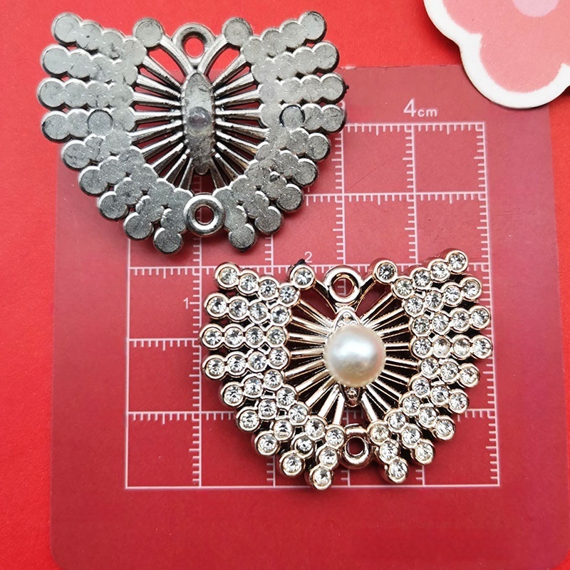 Cute Electroplated Butterfly Floral Square Fan Heart Charms DIY Supplies for Hair Clip Phone Case & Shoe Clips