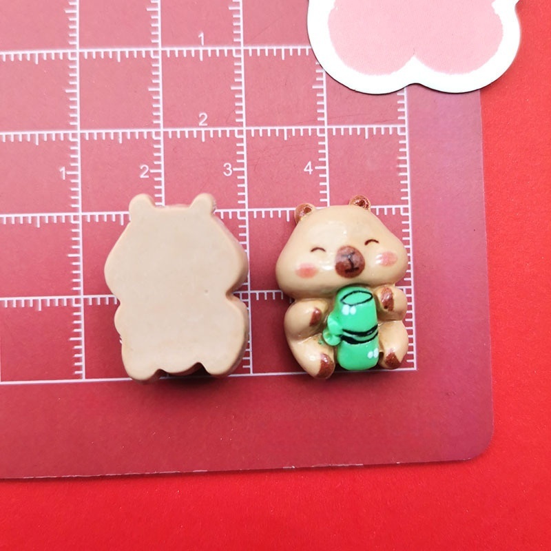  Lovely Shiny Cartoon Capybara Dress Up Collection Resin Accessories For Hairpin Phone Case Sticker