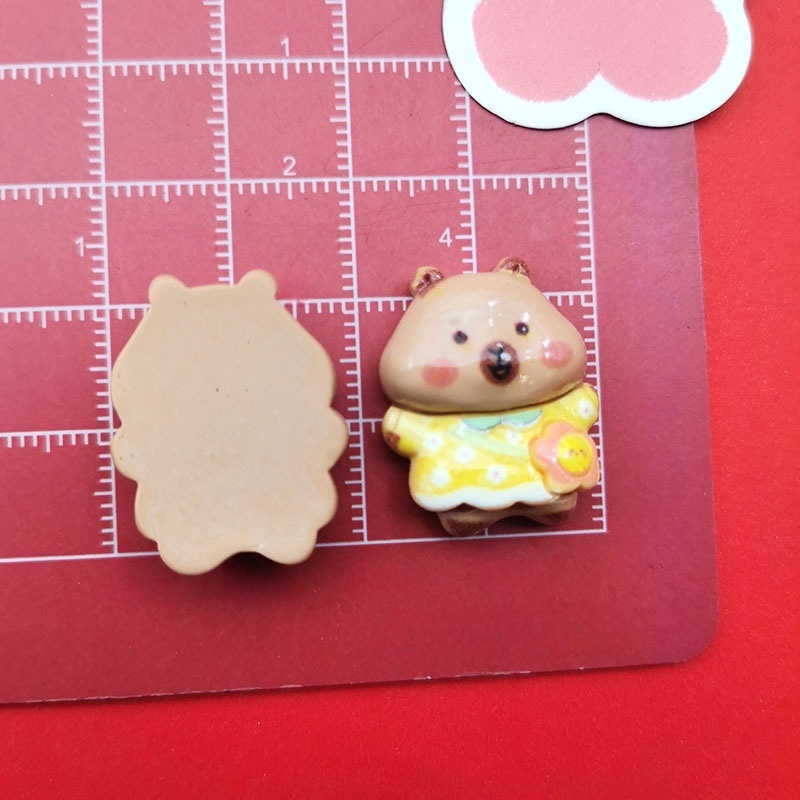  Lovely Shiny Cartoon Capybara Dress Up Collection Resin Accessories For Hairpin Phone Case Sticker