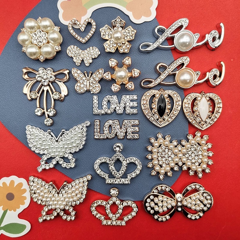 Luxury Small Fragrance Style Electroplated Charms, Butterfly Flower Crown DIY Patches for Phone Case Hair Clip Shoe Decor