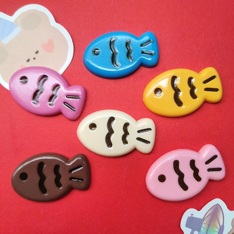 Shiny Simulation Goldfish Cat Biscuit Resin Cabochons For DIY Cream Glue Phone Case Hair Clip Decoration