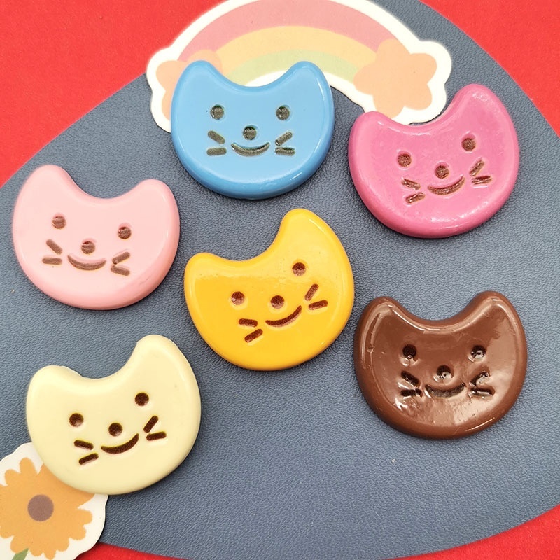 Shiny Simulation Goldfish Cat Biscuit Resin Cabochons For DIY Cream Glue Phone Case Hair Clip Decoration