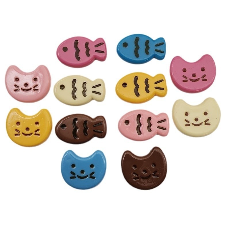 Shiny Simulation Goldfish Cat Biscuit Resin Cabochons For DIY Cream Glue Phone Case Hair Clip Decoration