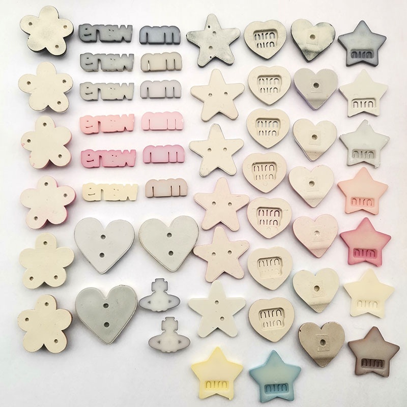 Colorful Enamel Star Heart Letter Charms Tweed Style Resin Accessories For DIY Hair Clip Phone Case Nail Art