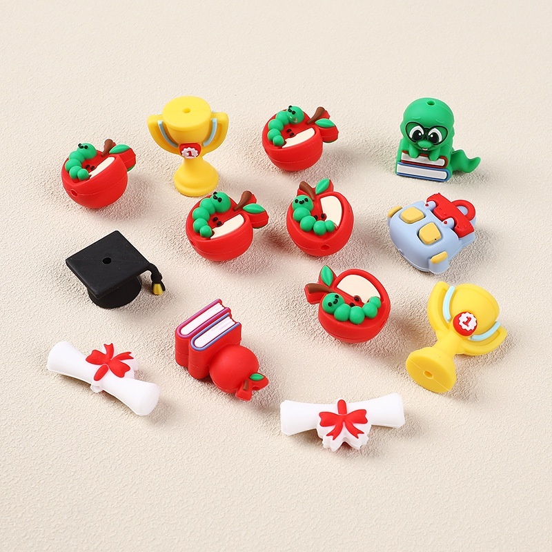 New Arrival 3D Cartoon Silicone Beads， DIY Craft Accessories