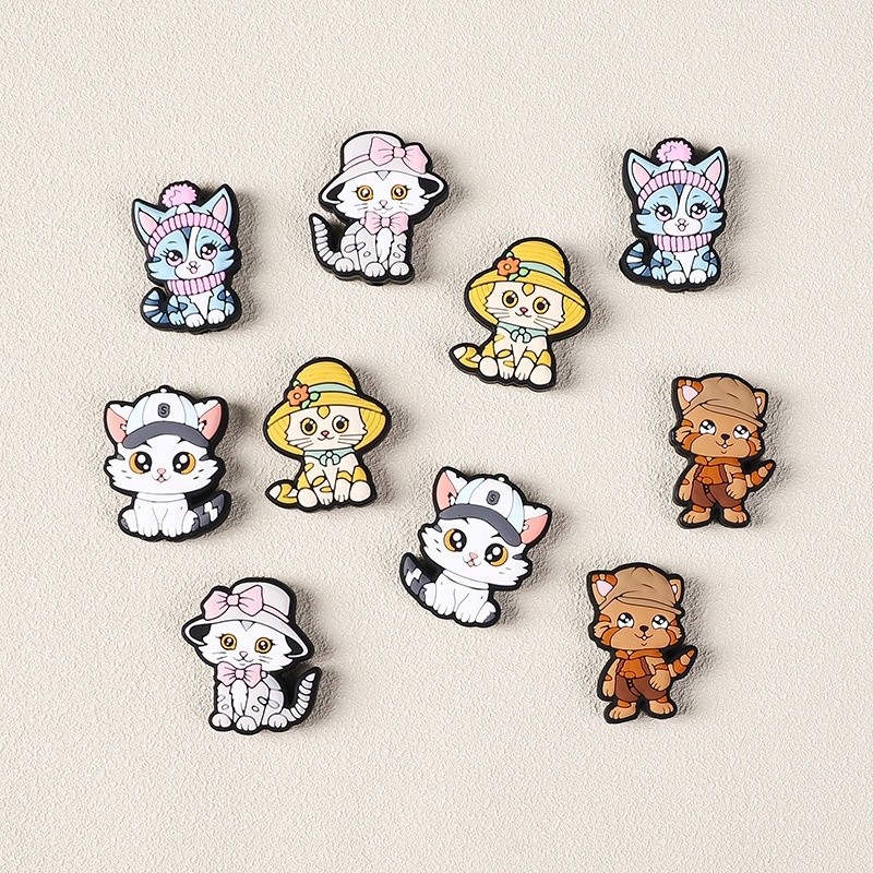 Hot Selling Cartoon Cat Silicone Beads | Cute DIY Accessories for Beaded Pens