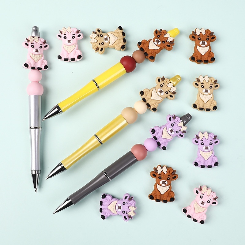 Factory Direct High-Low Cow Silicone Beads | DIY Bracelet & Beaded Pen Accessories
