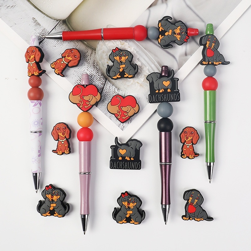 New Arrival Dachshund Silicone Beads | Cute Dog Charms for Collar & Beaded Pen Accessories