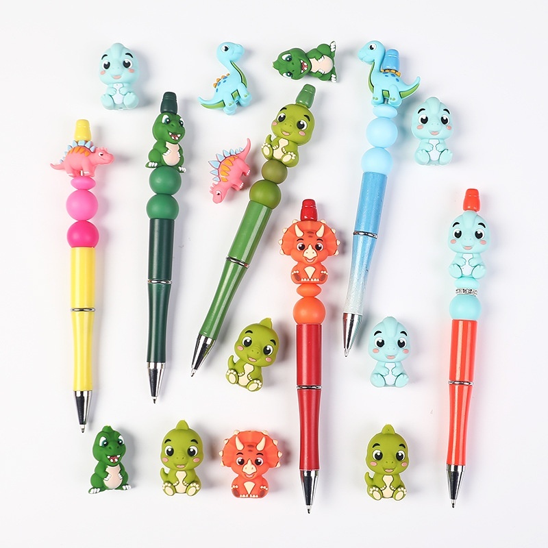 Cross-border Hot 3D Dinosaur Silicone Focal Beads | Versatile DIY Jewelry & Pen Supplies