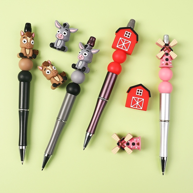 3D Farm Donkey Silicone Beads | DIY Keychain, Bracelet & Beaded Pen Accessories
