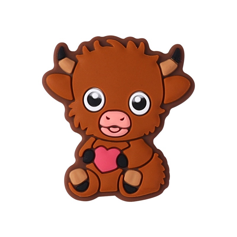 Valentine's Day Love Monster Silicone Focal Beads ， Straight Hole Cartoon Animal Beads for Beaded Pens Wholesale