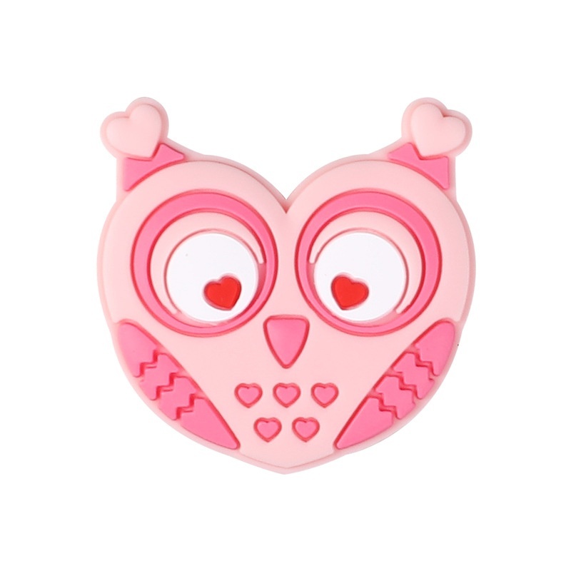 Valentine's Day Love Monster Silicone Focal Beads ， Straight Hole Cartoon Animal Beads for Beaded Pens Wholesale