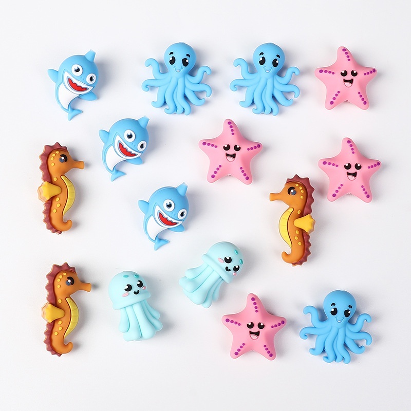 Cross-border Hot 3D Marine Silicone Beads | Starfish & Octopus DIY Accessories