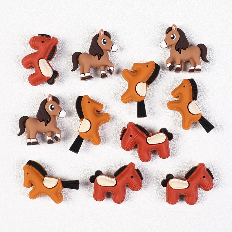 Adorable 3D Pony Silicone Beads | Versatile Craft Beads for Beaded Pens & Bracelets