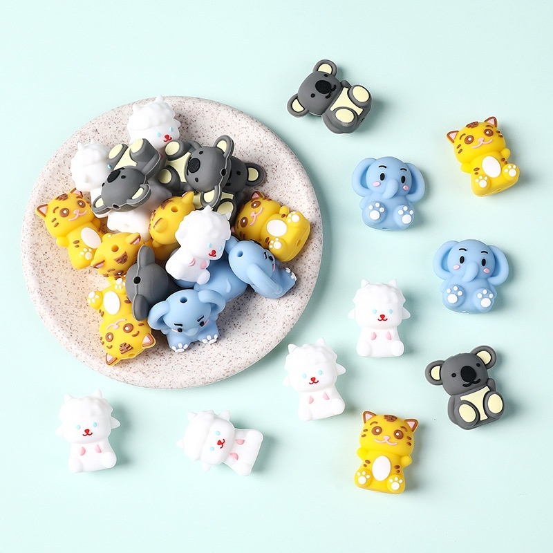 Hot Sale 3D Silicone Beads, Cute Animal Shaped Loose Beads for DIY Jewelry Making
