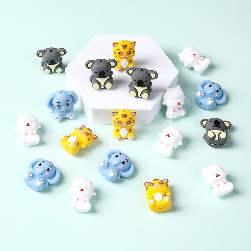 Hot Sale 3D Silicone Beads, Cute Animal Shaped Loose Beads for DIY Jewelry Making