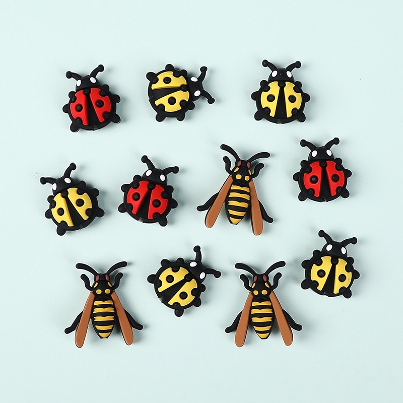 Hot New 3D Stereo Ladybug Silicone Beads ， DIY Craft Accessories for Pen Making