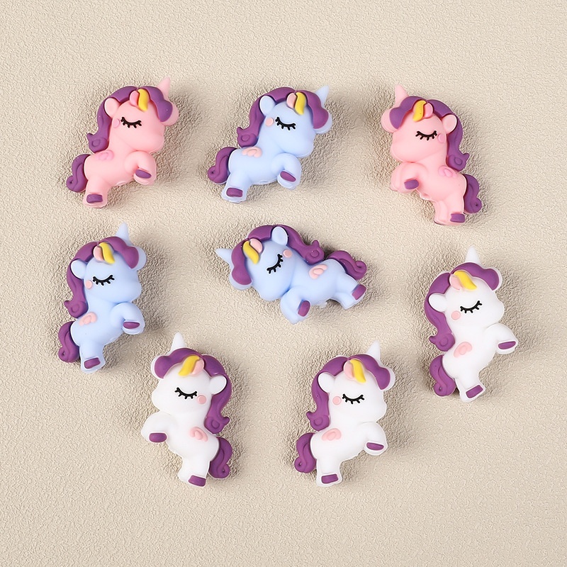 Adorable 3D Unicorn Silicone Beads ，Versatile Charms for Beaded Pens & DIY Crafts