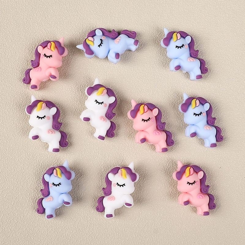 Adorable 3D Unicorn Silicone Beads ，Versatile Charms for Beaded Pens & DIY Crafts
