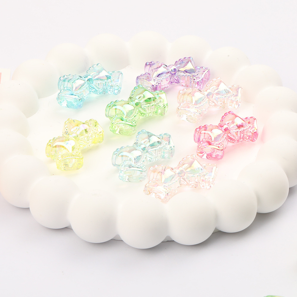 Color Plated Fresh Style Bow Loose Beads for DIY Bracelet, Car Hanging, Keychain & Bead Pen