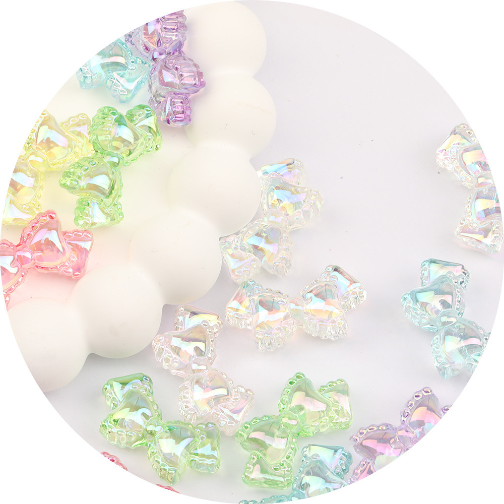 Color Plated Fresh Style Bow Loose Beads for DIY Bracelet, Car Hanging, Keychain & Bead Pen