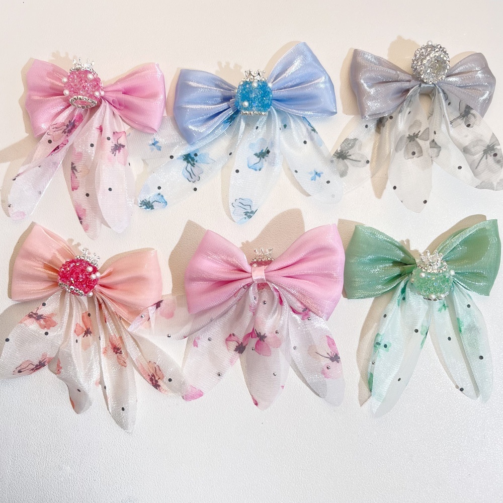 Korean Style Bow Sugar Beads & Crown Loose Beads for DIY Phone Chain, Keychain & Bead Pen