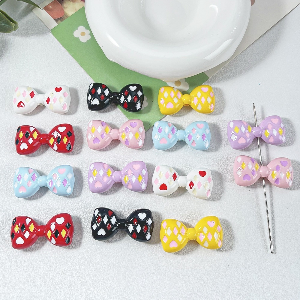 New Arrival Colorful Polka Dot 3D Bows for DIY Phone Chain, Bead Pen, Keychain & Necklace