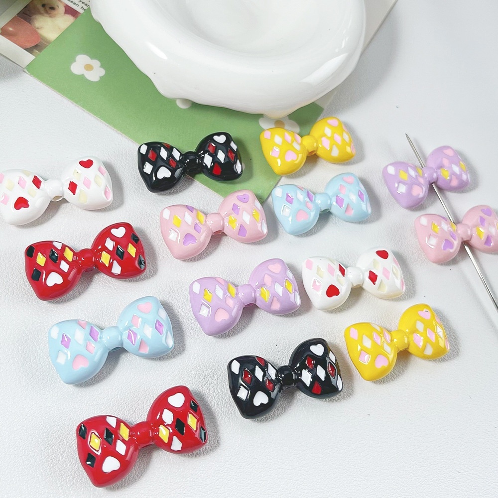 New Arrival Colorful Polka Dot 3D Bows for DIY Phone Chain, Bead Pen, Keychain & Necklace
