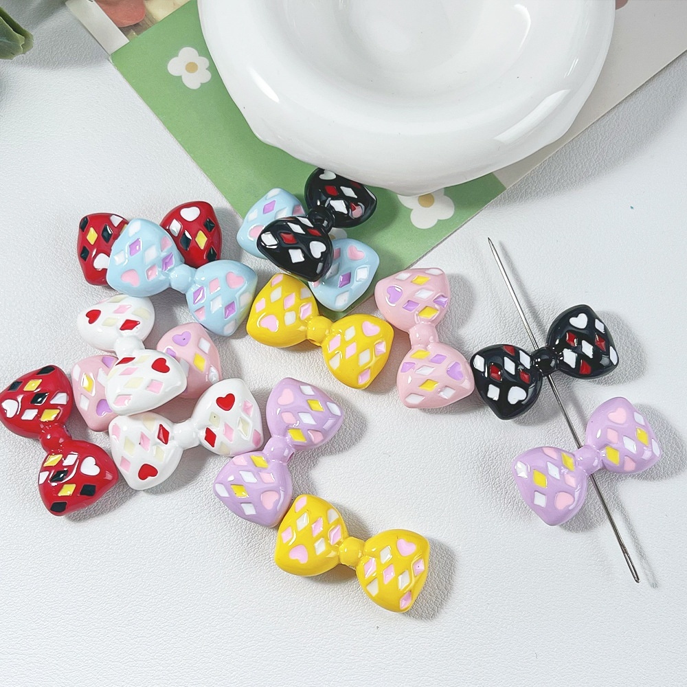 New Arrival Colorful Polka Dot 3D Bows for DIY Phone Chain, Bead Pen, Keychain & Necklace