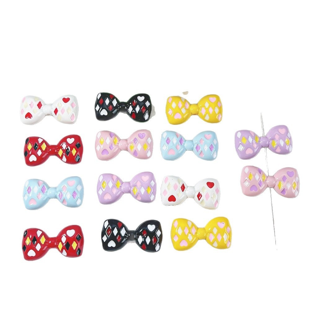 New Arrival Colorful Polka Dot 3D Bows for DIY Phone Chain, Bead Pen, Keychain & Necklace