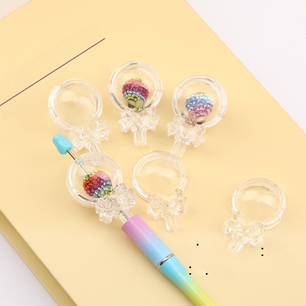 Acrylic Transparent Lollipop Hollow Combined Ball Beads for Bead Pen, Backpack & Bag Charms