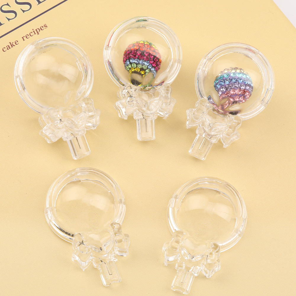 Acrylic Transparent Lollipop Hollow Combined Ball Beads for Bead Pen, Backpack & Bag Charms