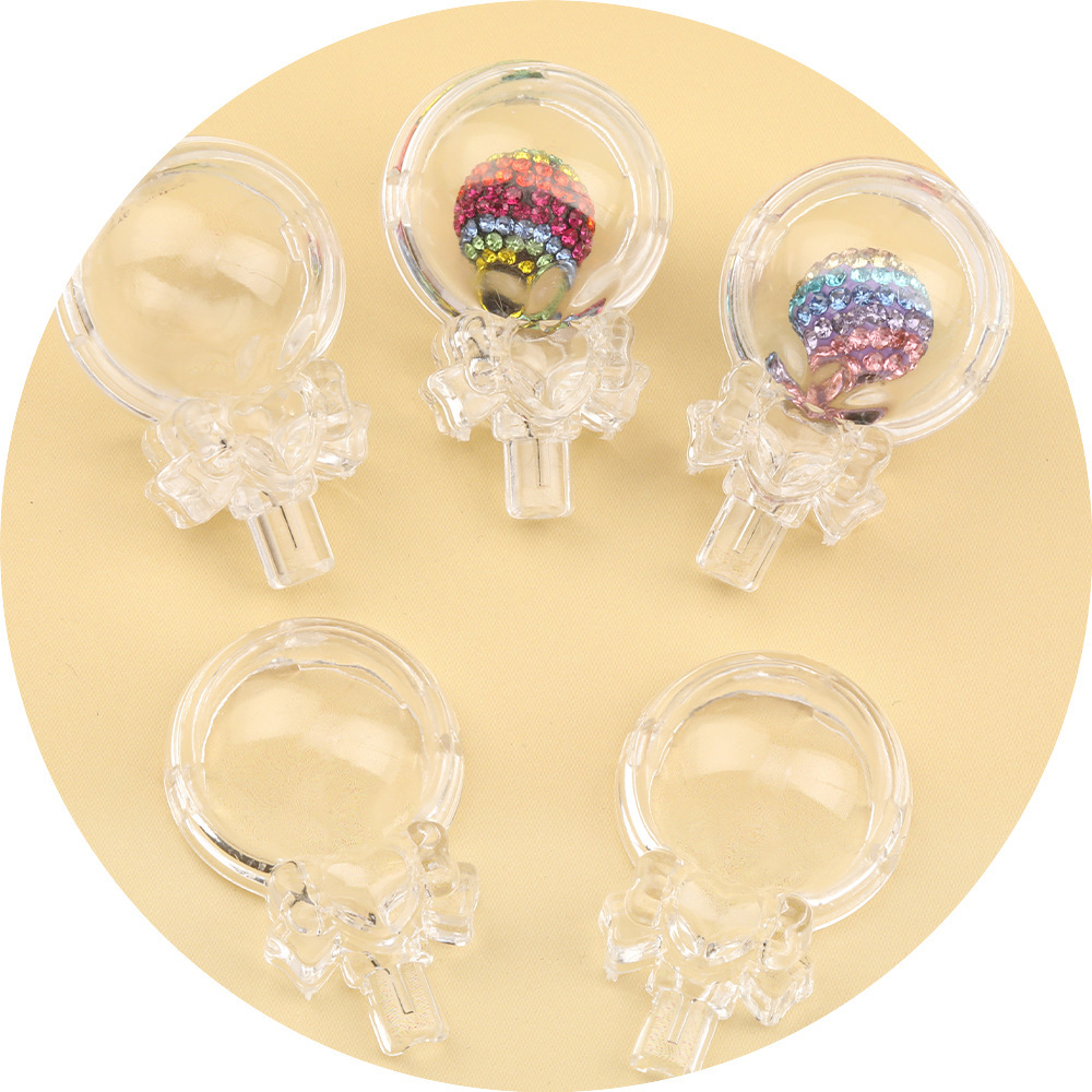 Acrylic Transparent Lollipop Hollow Combined Ball Beads for Bead Pen, Backpack & Bag Charms