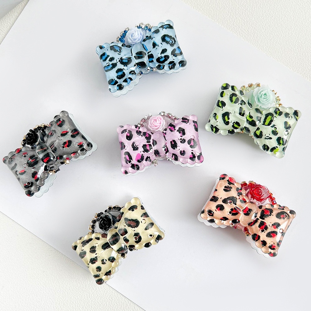 New Macaron Leopard Print Bow Glow-in-the-Dark Rose Beads for Bead Pen & Phone Chain