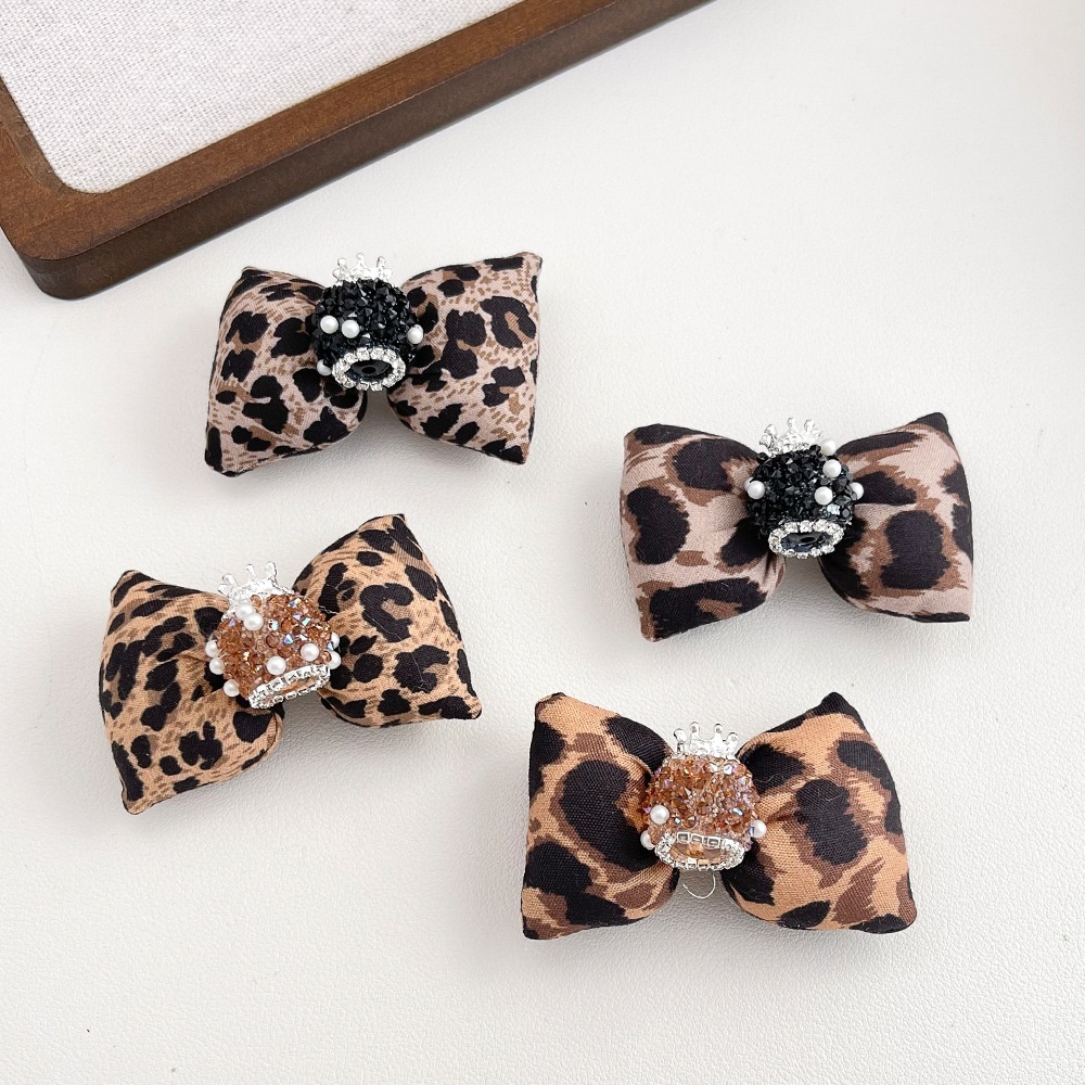 Korean Style Leopard Print Bow Heavy Duty Rhinestone Beads for DIY Phone Chain, Keychain & Bead Pen