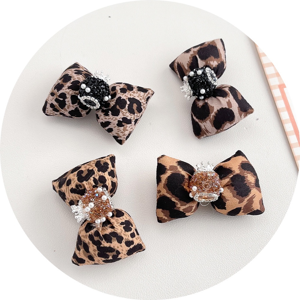 Korean Style Leopard Print Bow Heavy Duty Rhinestone Beads for DIY Phone Chain, Keychain & Bead Pen