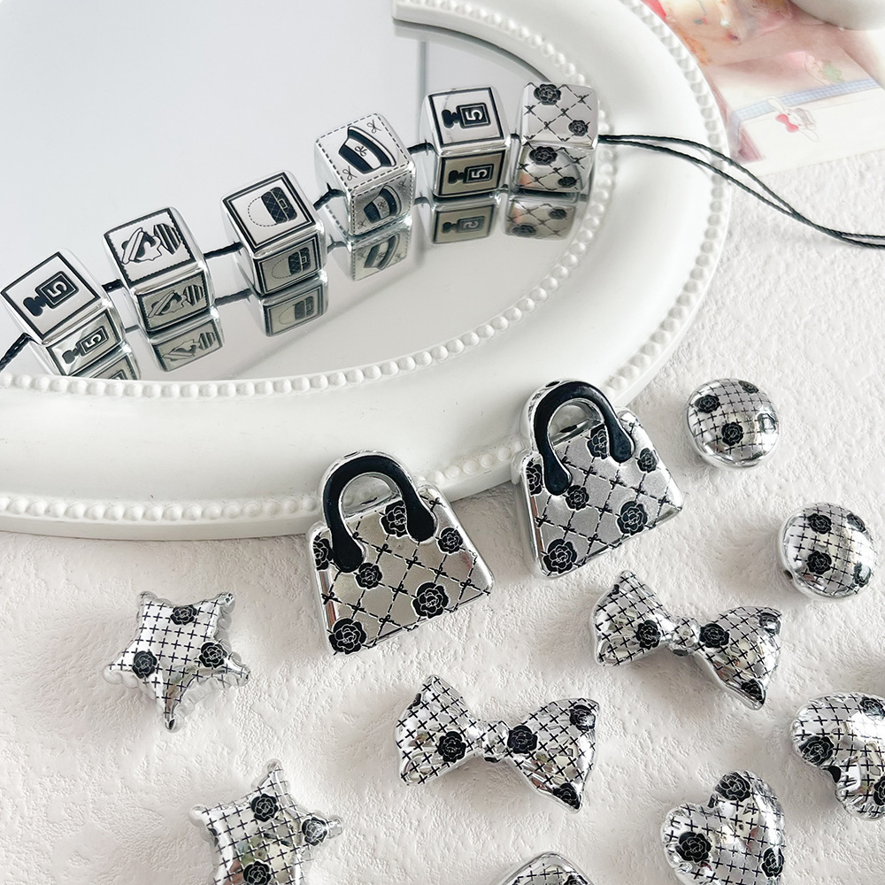 Chanel Style Enamel Rose Handbag & Star Loose Beads for Phone Chain, Keychain & Bead Pen