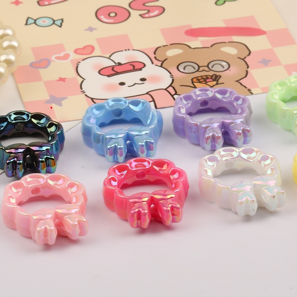 Colorful Wavy Flower & Bow Beads Base for DIY Phone Chain, Car Hanging, Keychain & Bead Pen