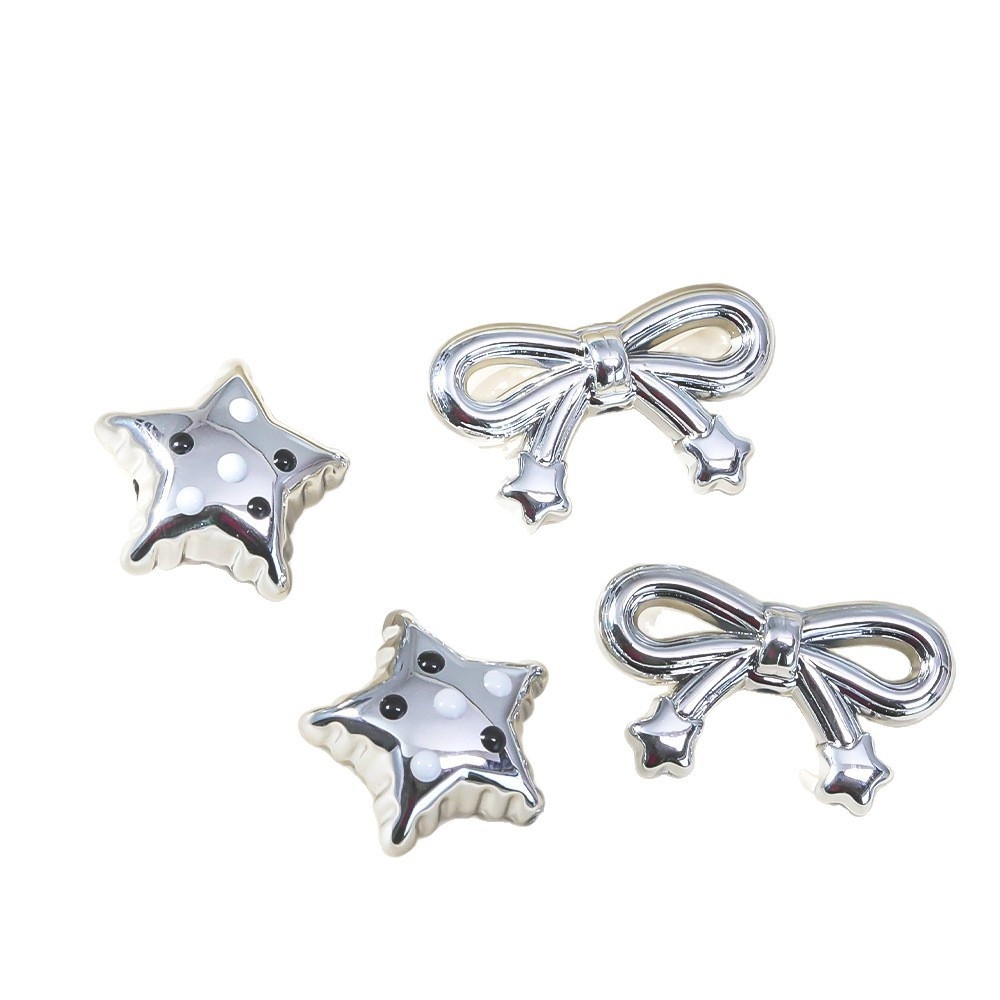 Cute acrylic bow star drip oil beads for DIY jewelry making. Perfect for phone straps, keychains, beaded pens & necklaces