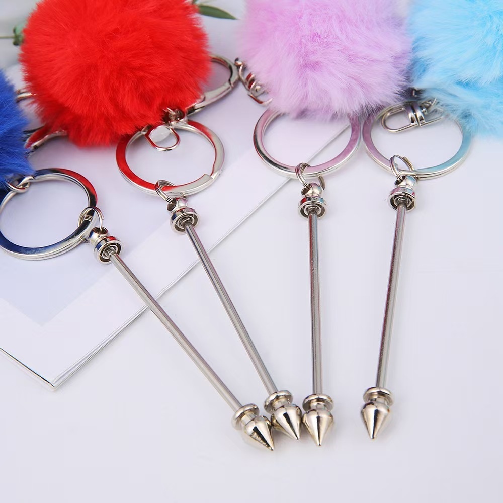  New Arrival DIY Conical Pom-Pom Buckle Kit – Premium Fluffy Carabiner Keychain, Cross-Border Hot Seller for Outdoor Hiking Businesses