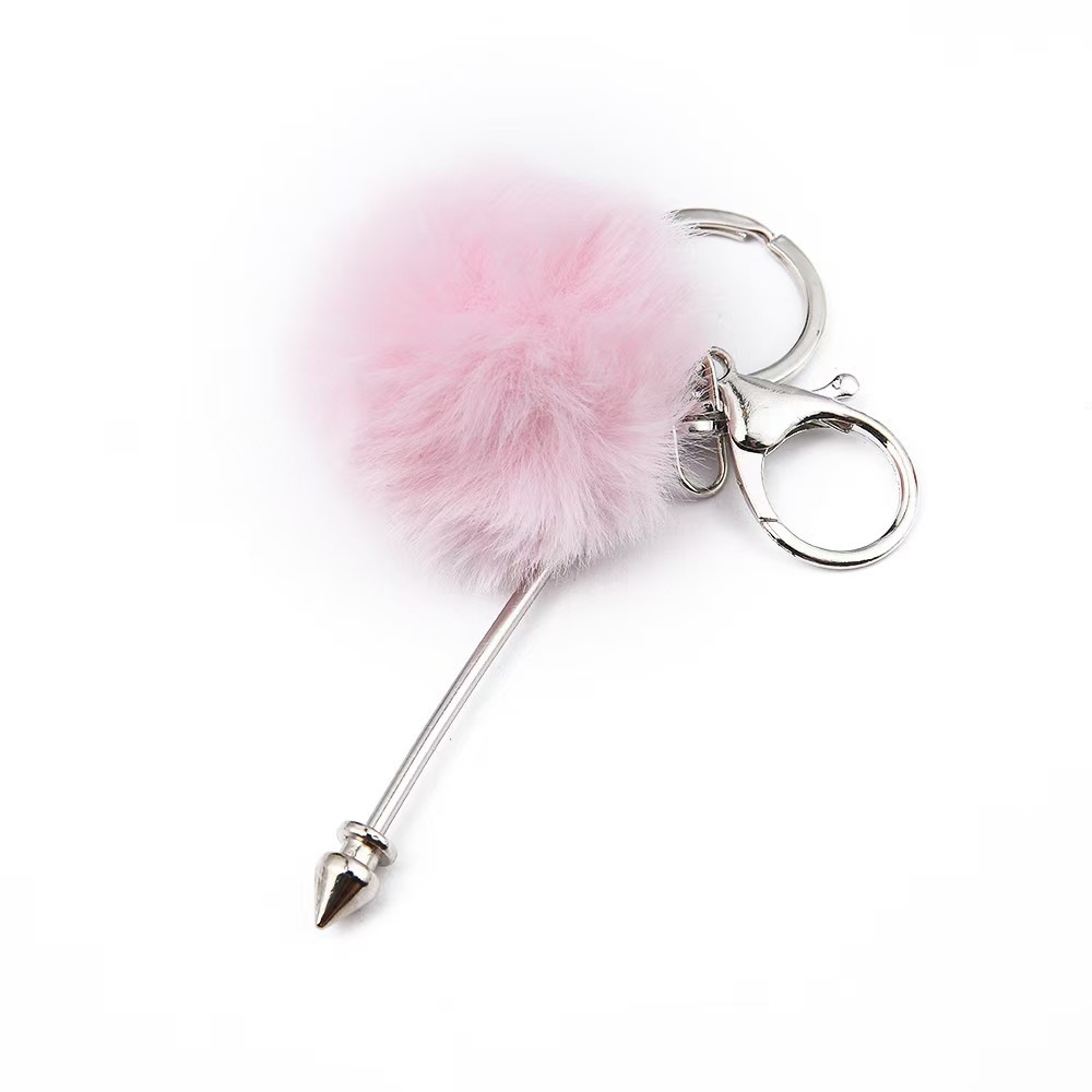  New Arrival DIY Conical Pom-Pom Buckle Kit – Premium Fluffy Carabiner Keychain, Cross-Border Hot Seller for Outdoor Hiking Businesses
