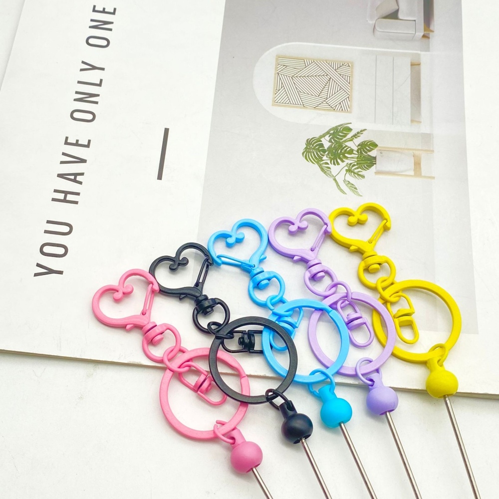 Colorful DIY Heart-Shaped Keychain Set – Durable Love Heart Keyring for Bags, Keys & Backpacks