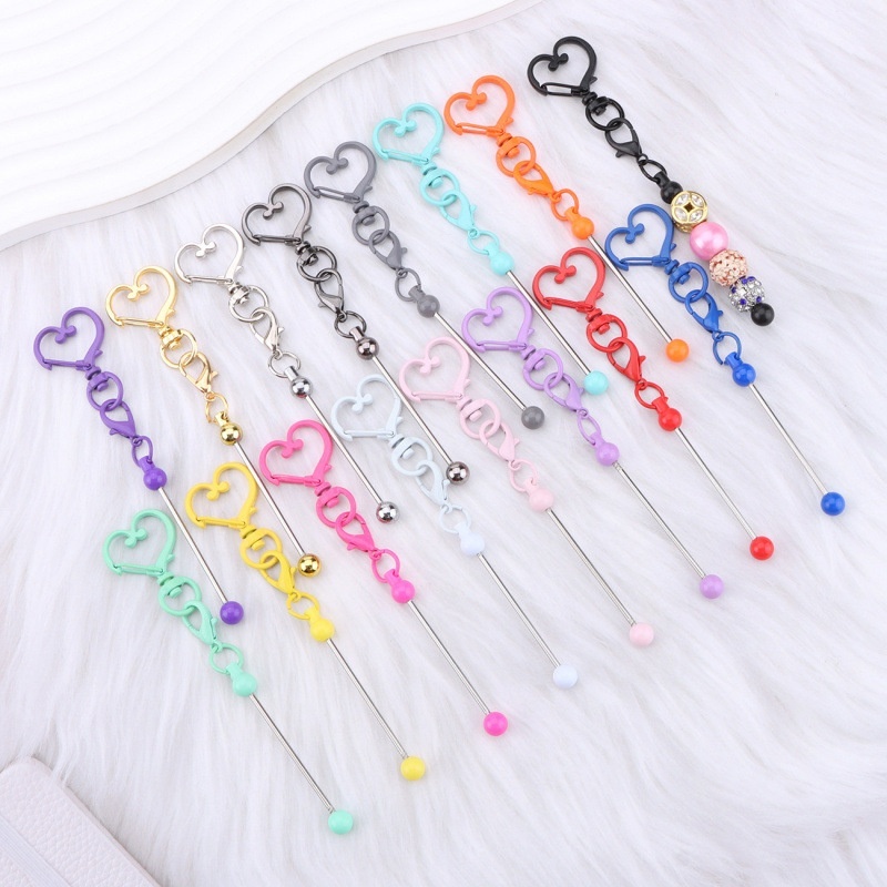 DIY Heart-Shaped Beaded Keychain Kit – Handmade Love Heart Accessory for Keys & Women’s Bags