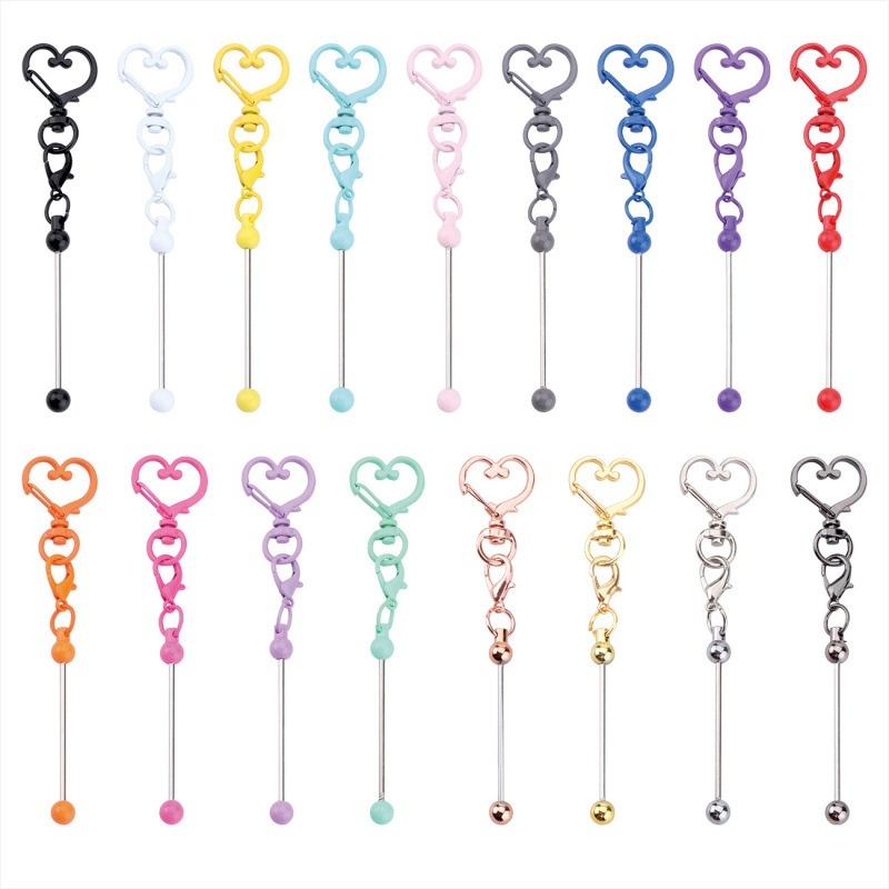 DIY Heart-Shaped Beaded Keychain Kit – Handmade Love Heart Accessory for Keys & Women’s Bags